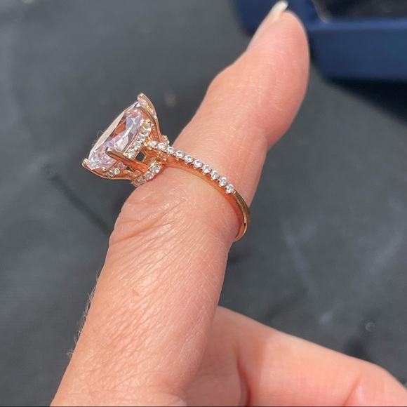 🌟🌟SOLD ITALO JEWELRY rose gold classic PEAR engagement ring brilliant stobox 6 - Picture 4 of 15
